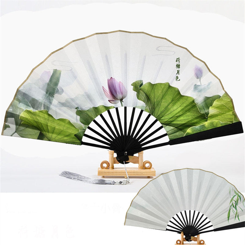 10 Inch Aluminum Alloy Fan Kungfu Fan Metal Bone Bamboo Core Antique Folding Fan