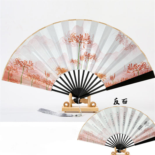 10 Inch Aluminum Alloy Fan Kungfu Fan Metal Bone Bamboo Core Antique Folding Fan