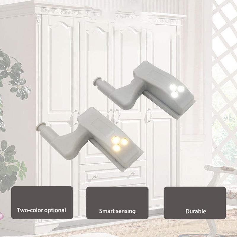 10PCS Inner Hinge LED Sensor Under Cabinet Lights For Kitchen Bedroom Closet Wardrobe Night Light Battery Operated