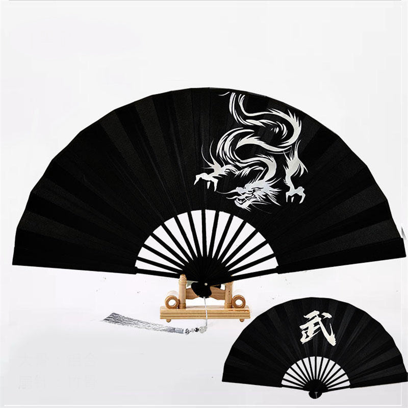 10 Inch Aluminum Alloy Fan Kungfu Fan Metal Bone Bamboo Core Antique Folding Fan