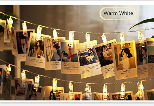 1M 2M 3M Photo Clip Holder led strip LED String lights For Christmas New Year Party Wedding Home Decoration Fairy lights